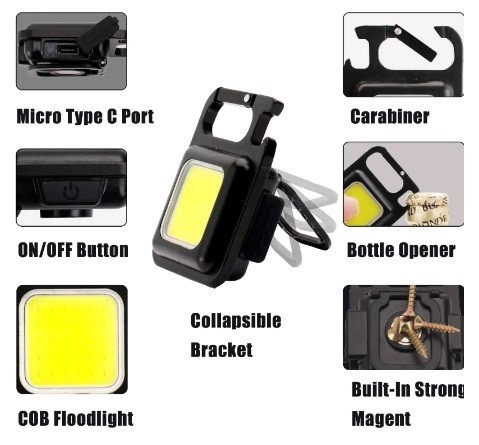 Vente Lampe de poche de camping rechargeable USB-C zoomable, mini lampe de  poche LED petite, 5 modes avec lumière latérale, mousqueton clip, lampes de  poche portables - Banggood Français Mobile-arrival notice